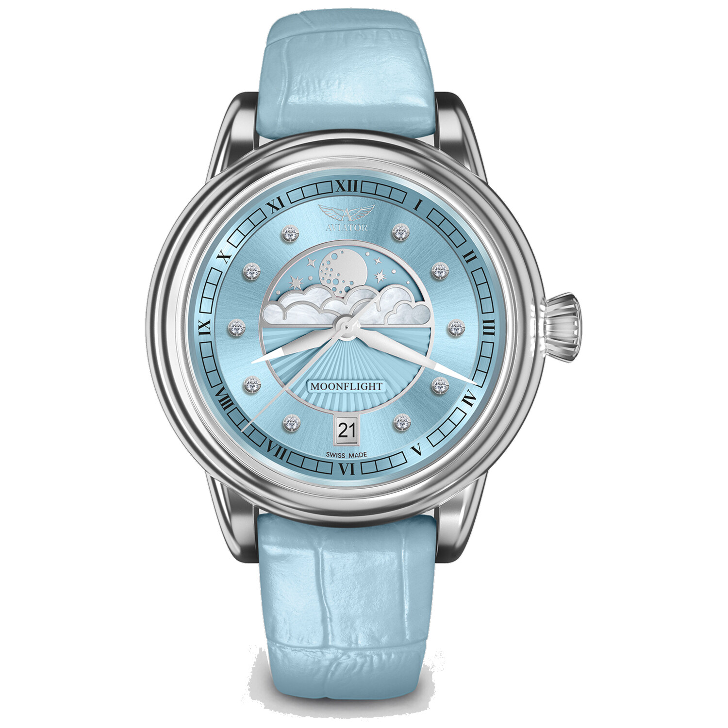 Дамски часовник Aviator Douglas Moonflight Diamonds Limited Edition V.1.33.0.359.4