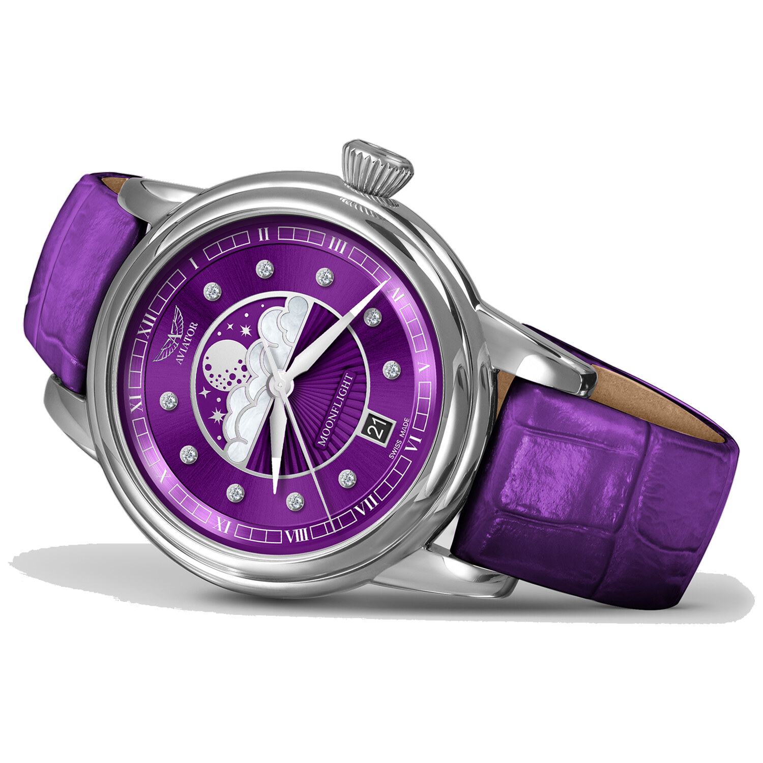 Дамски часовник Aviator Douglas Moonflight Diamonds Limited Edition V.1.33.0.361.4