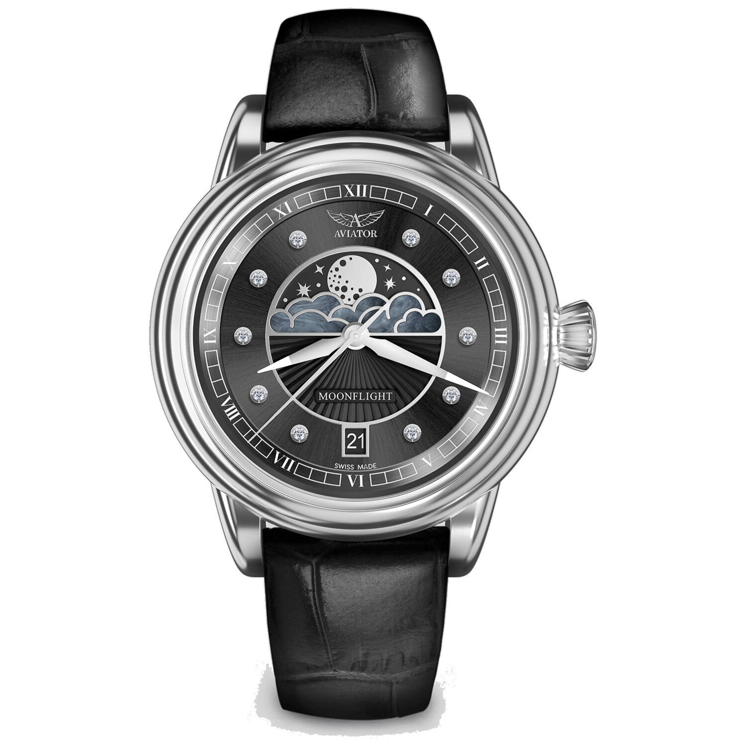Дамски часовник Aviator Douglas Moonflight Diamonds Limited Edition V.1.33.0.381.4