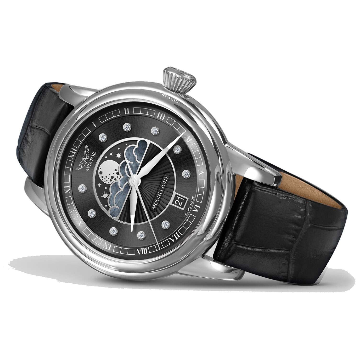 Дамски часовник Aviator Douglas Moonflight Diamonds Limited Edition V.1.33.0.381.4