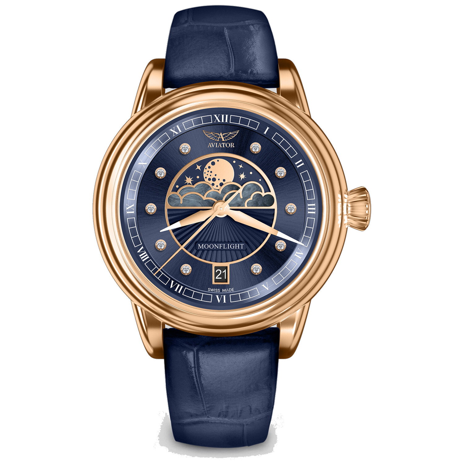 Дамски часовник Aviator Douglas Moonflight Diamonds Limited Edition V.1.33.2.380.4