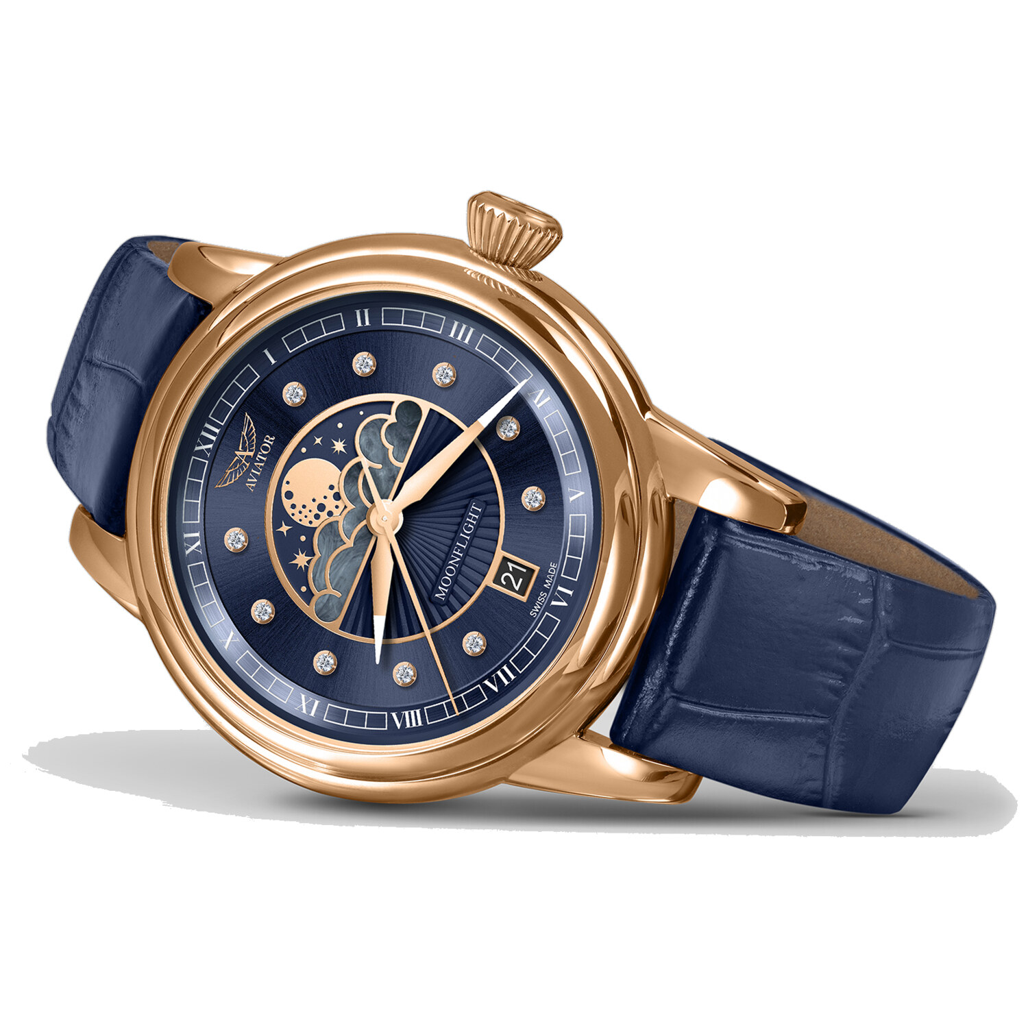 Дамски часовник Aviator Douglas Moonflight Diamonds Limited Edition V.1.33.2.380.4