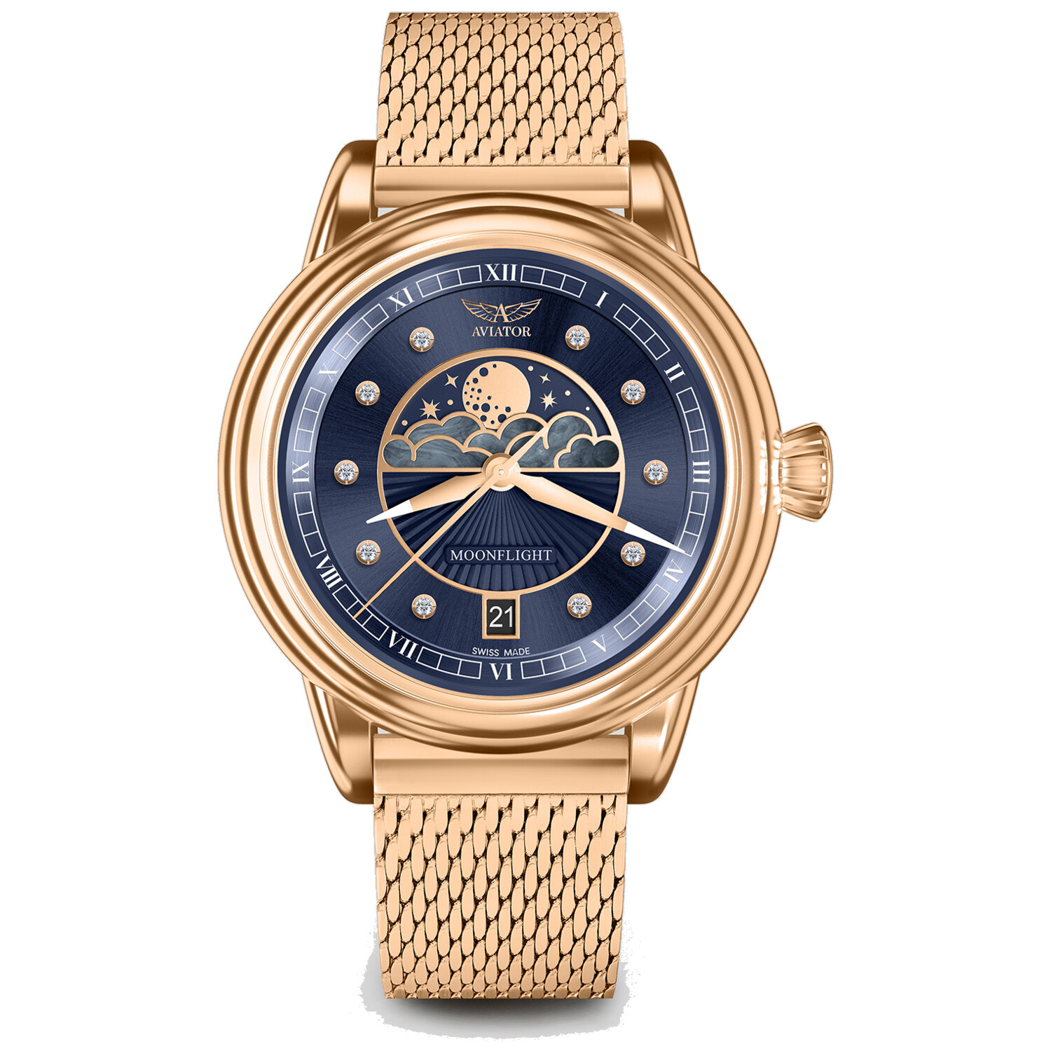 Дамски часовник Aviator Douglas Moonflight Diamonds V.1.33.2.380.5