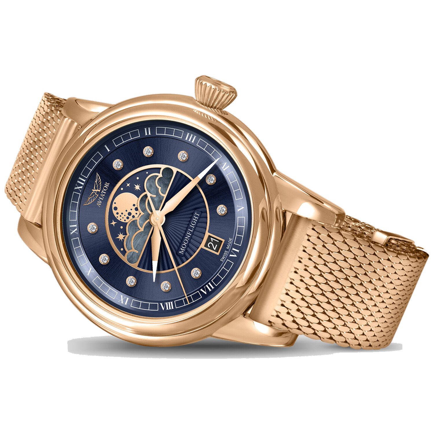 Дамски часовник Aviator Douglas Moonflight Diamonds V.1.33.2.380.5