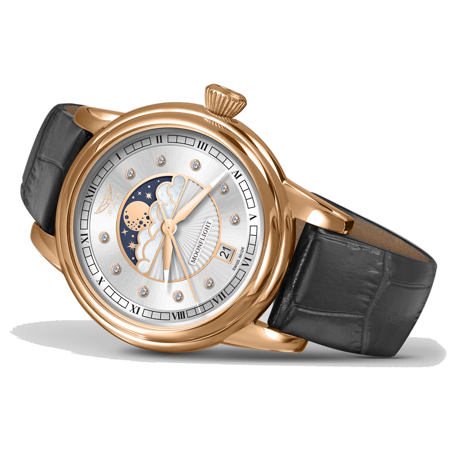 Дамски часовник Aviator Douglas Moonflight Diamonds Limited Edition V.1.33.2.382.4