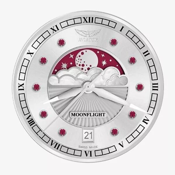 Дамски часовник Aviator Douglas Moonflight Gemstone Edition Ruby Limited Edition V.1.33.0.419.5