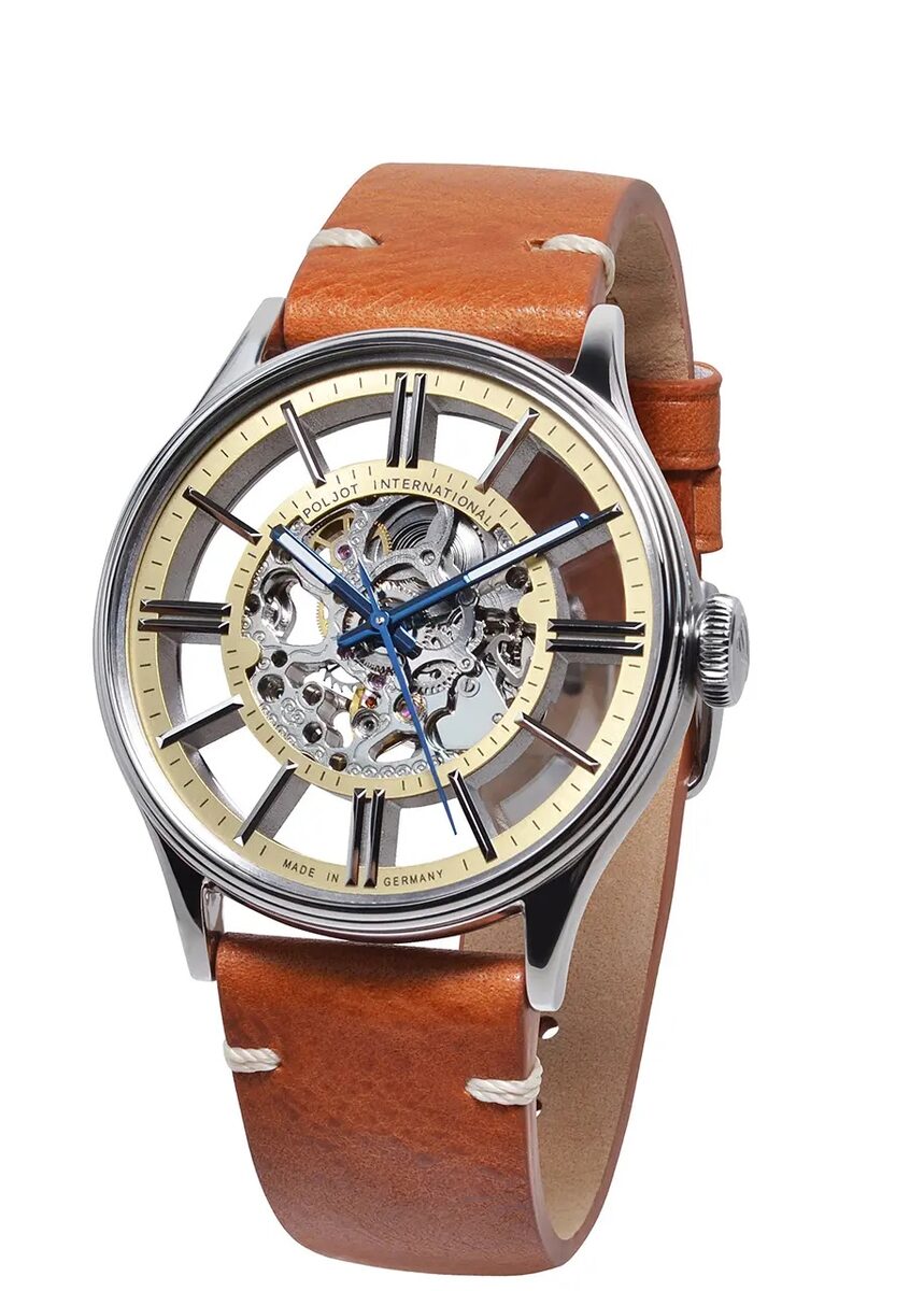 дамски часовник механичен poljot-vintage-skeleton-6114-1220102-front-view