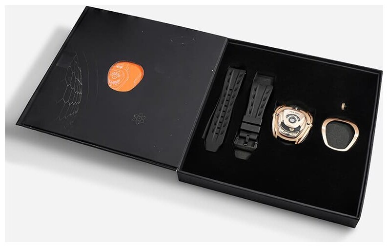 Мъжки часовник TSAR BOMBA Pulse Reactor-Interchangeable Automatic Carbon Fiber Golden Black