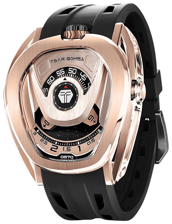 Мъжки часовник TSAR BOMBA Pulse Reactor-Interchangeable Automatic Carbon Fiber Golden Black
