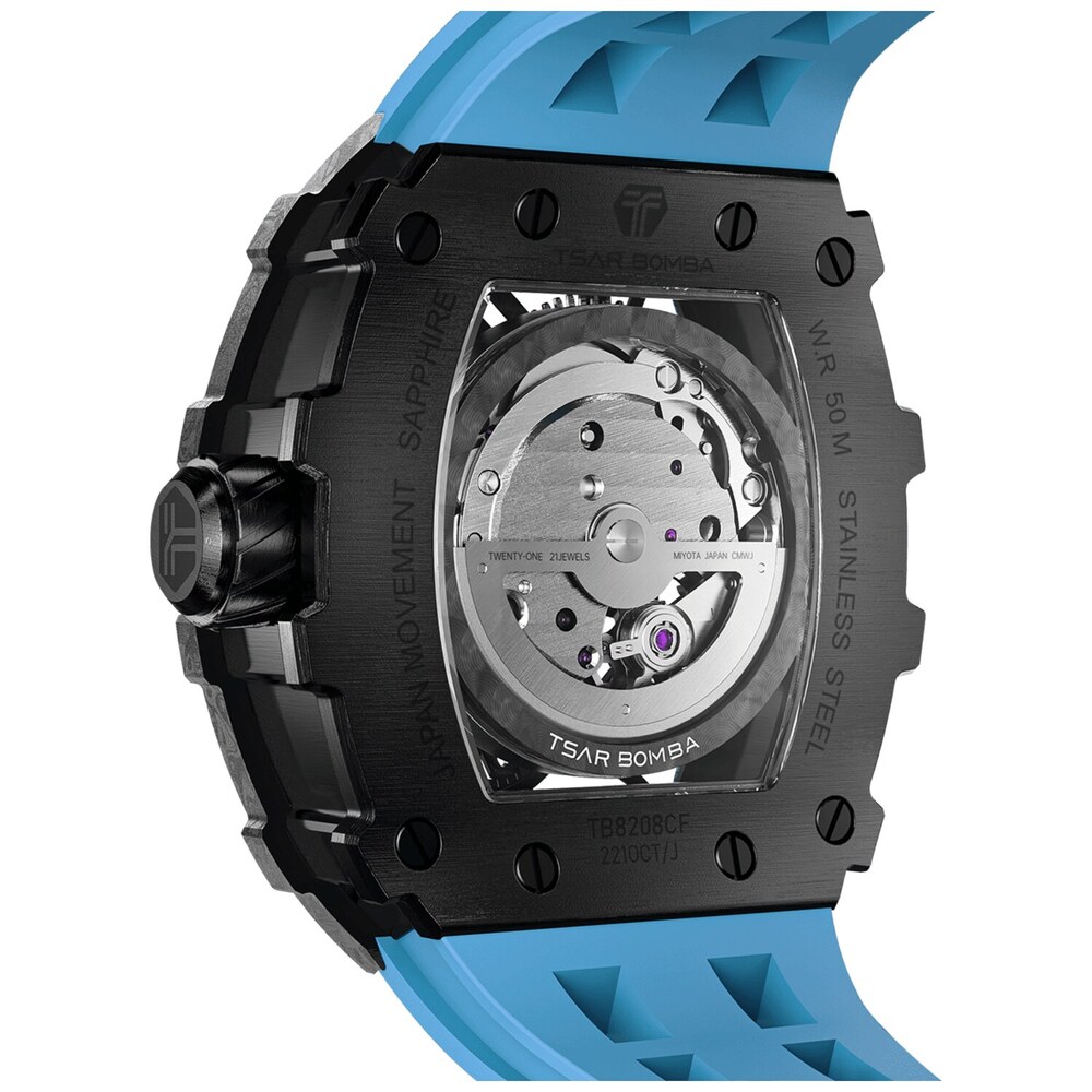 Мъжки часовник TSAR BOMBA T-Elemental Carbon Fiber Fashion Blue TB8208CF-41