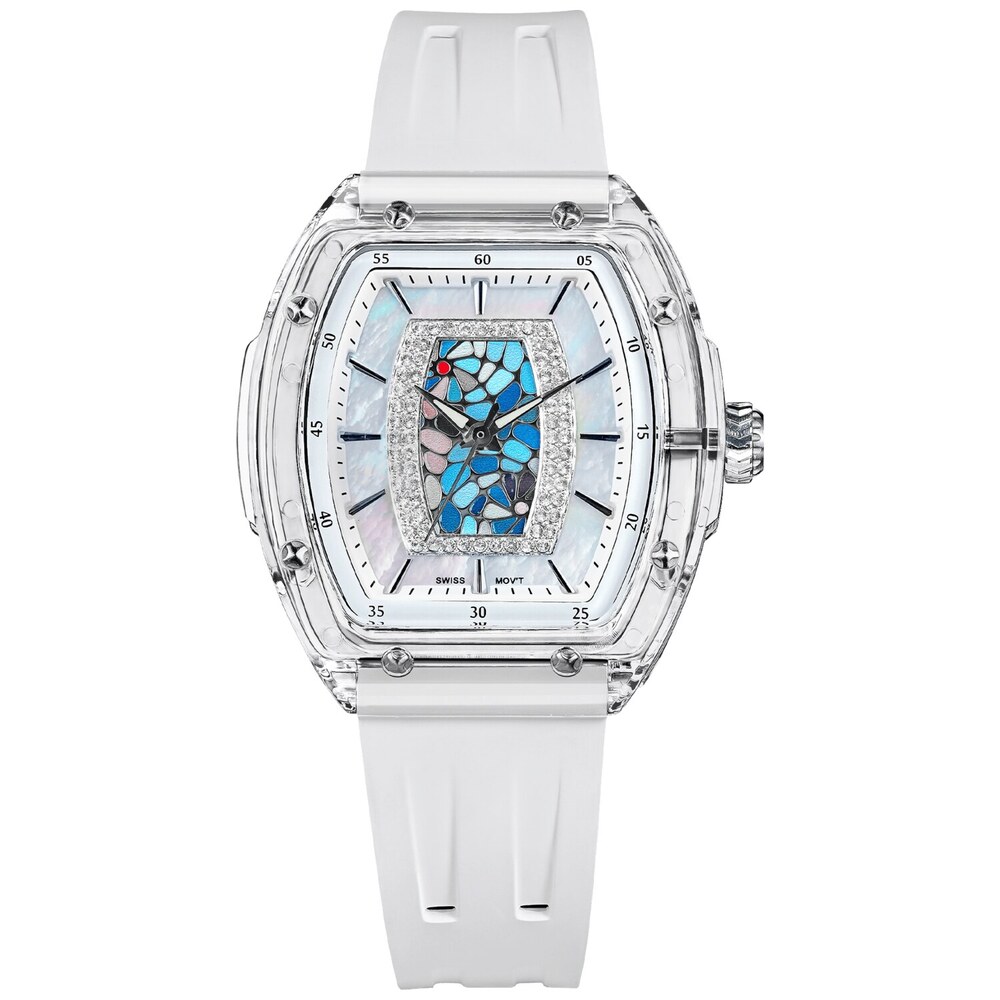 Дамски часовник TSAR BOMBA Nucleus Femme 02 Swiss White Blue TB8219L-03