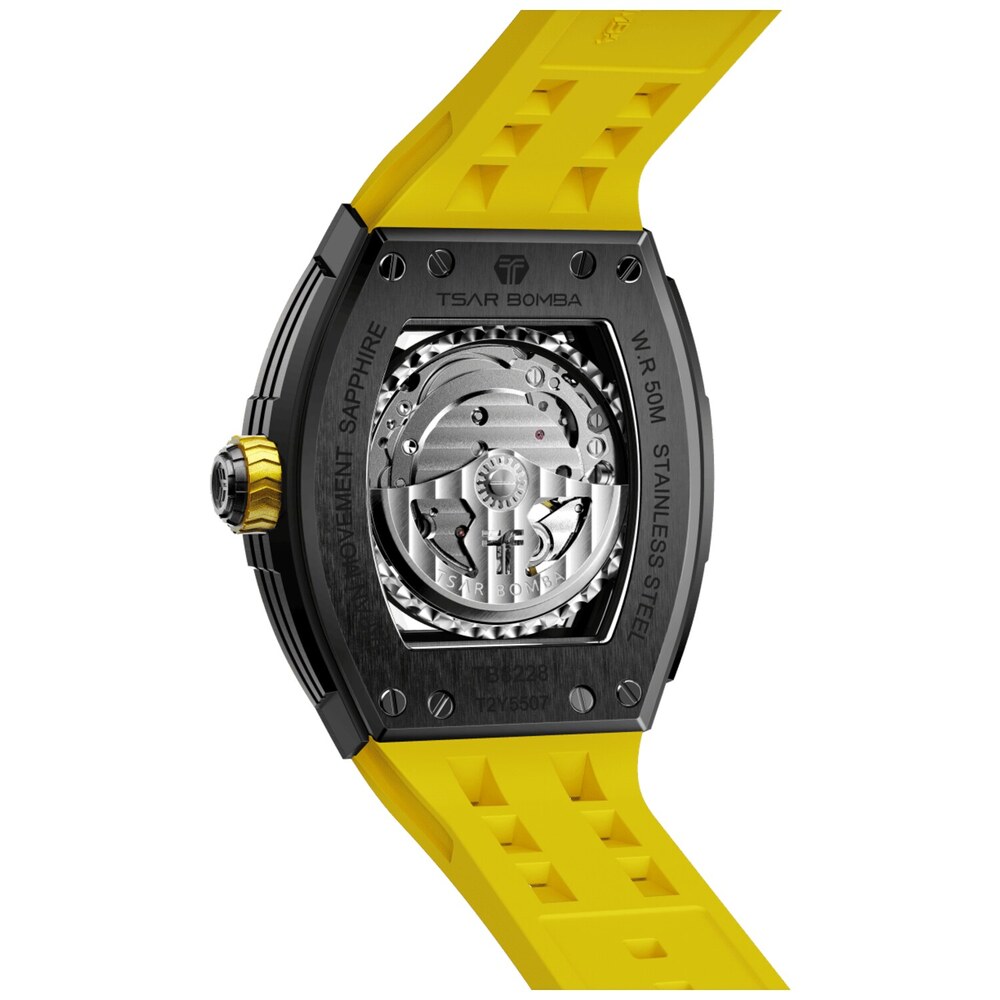 Мъжки часовник TSAR BOMBA T-Elemental Automatic Black Yellow TB8228A-05