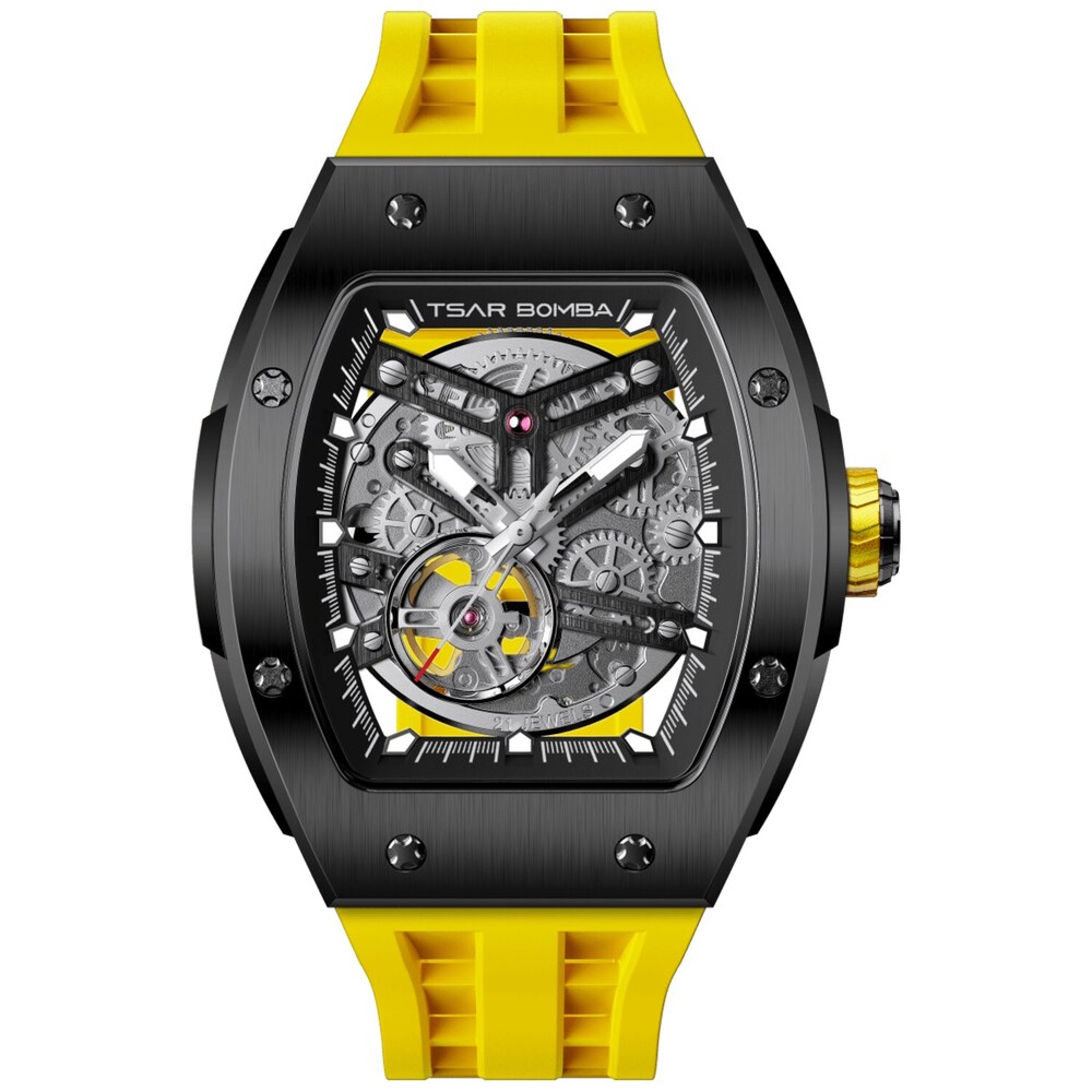 Мъжки часовник TSAR BOMBA T-Elemental Automatic Black Yellow TB8228A-05