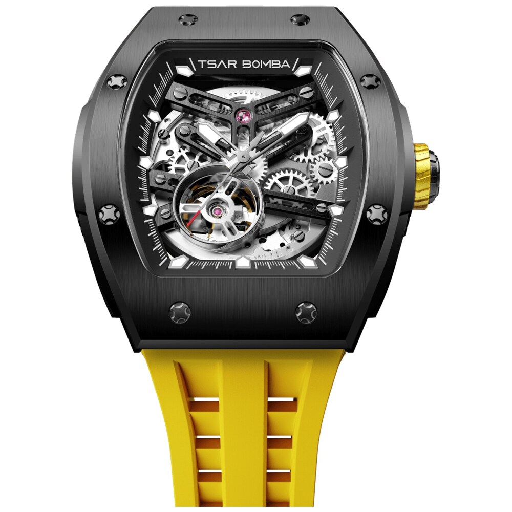 Мъжки часовник TSAR BOMBA T-Elemental Automatic Black Yellow TB8228A-05