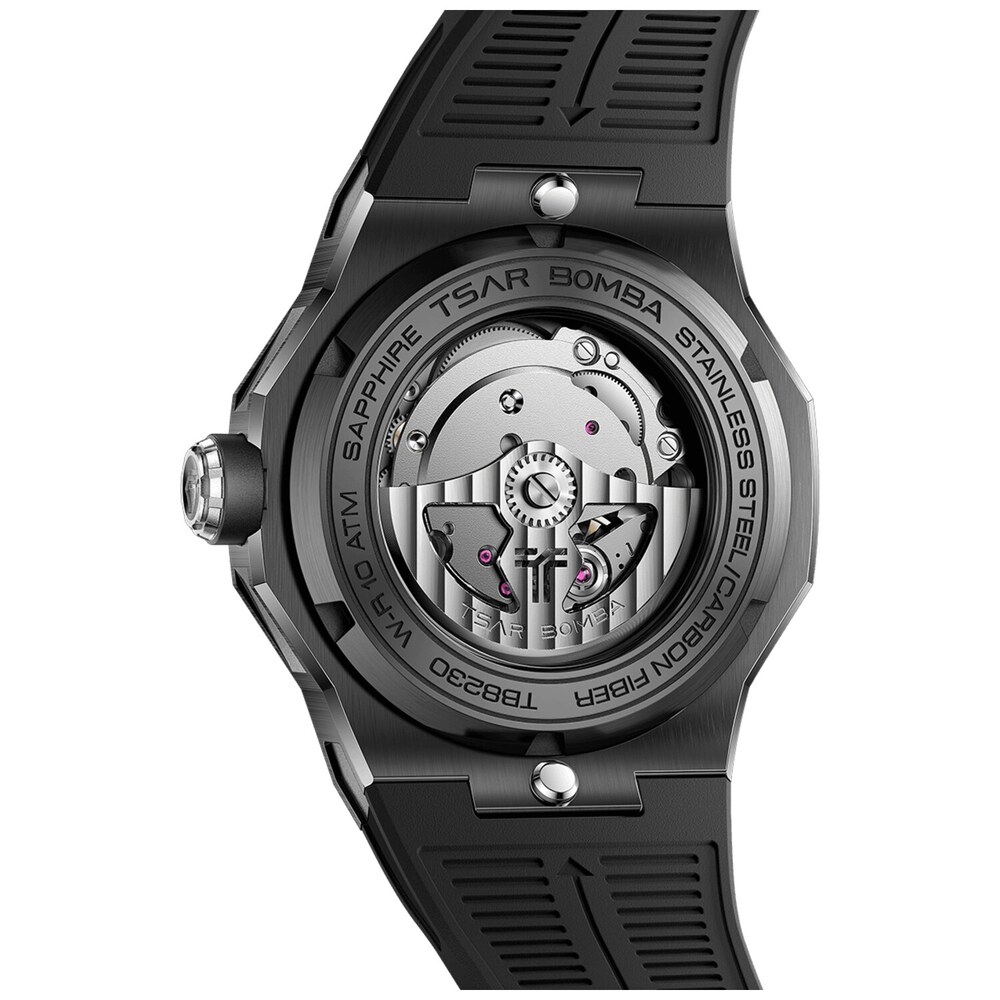 Мъжки часовник TSAR BOMBA Electron-Carbon-X II Carbon Fiber Automatic Black TB8230-02
