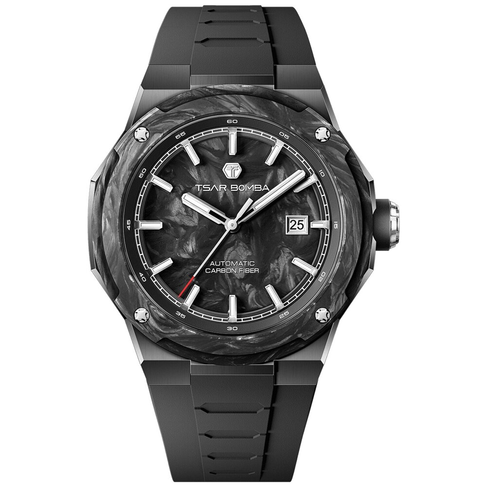 Мъжки часовник TSAR BOMBA Electron-Carbon-X II Carbon Fiber Automatic Black TB8230-02