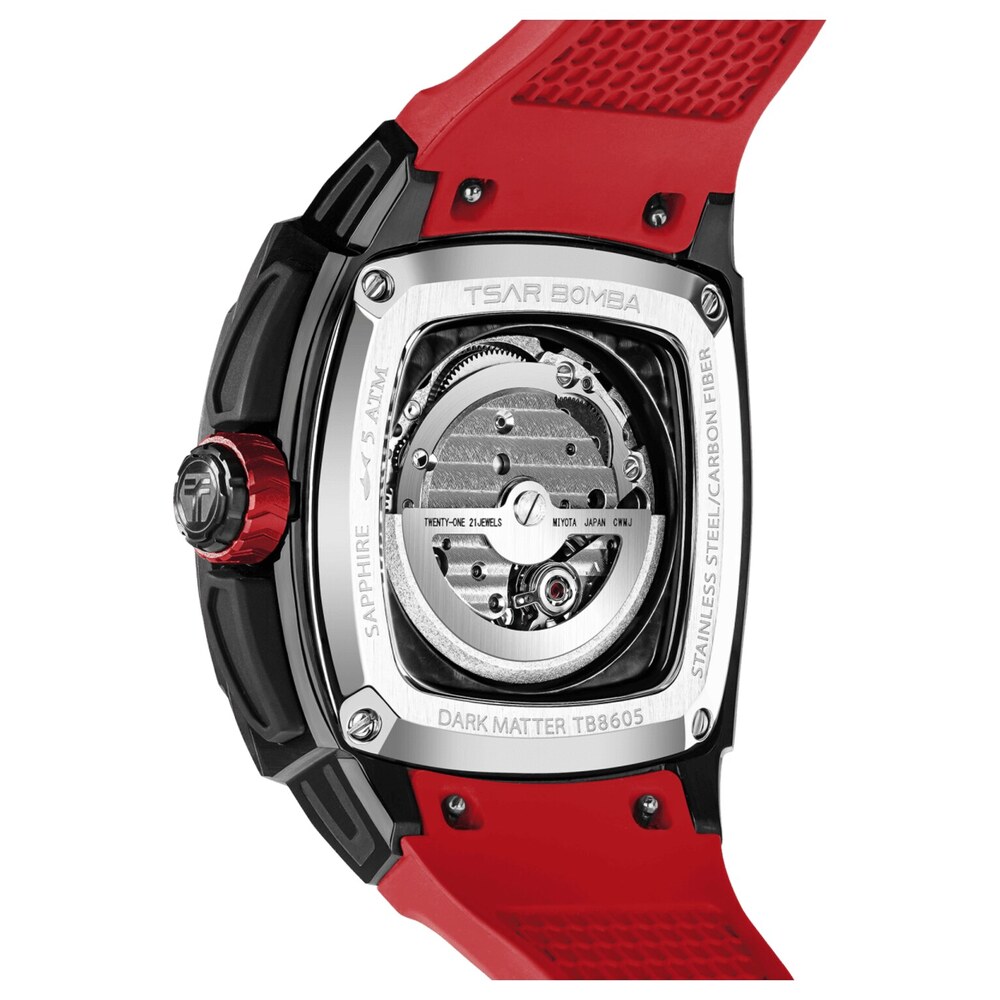 Мъжки часовник TSAR BOMBA Dark Matter 5 Automatic Red TB8605-01