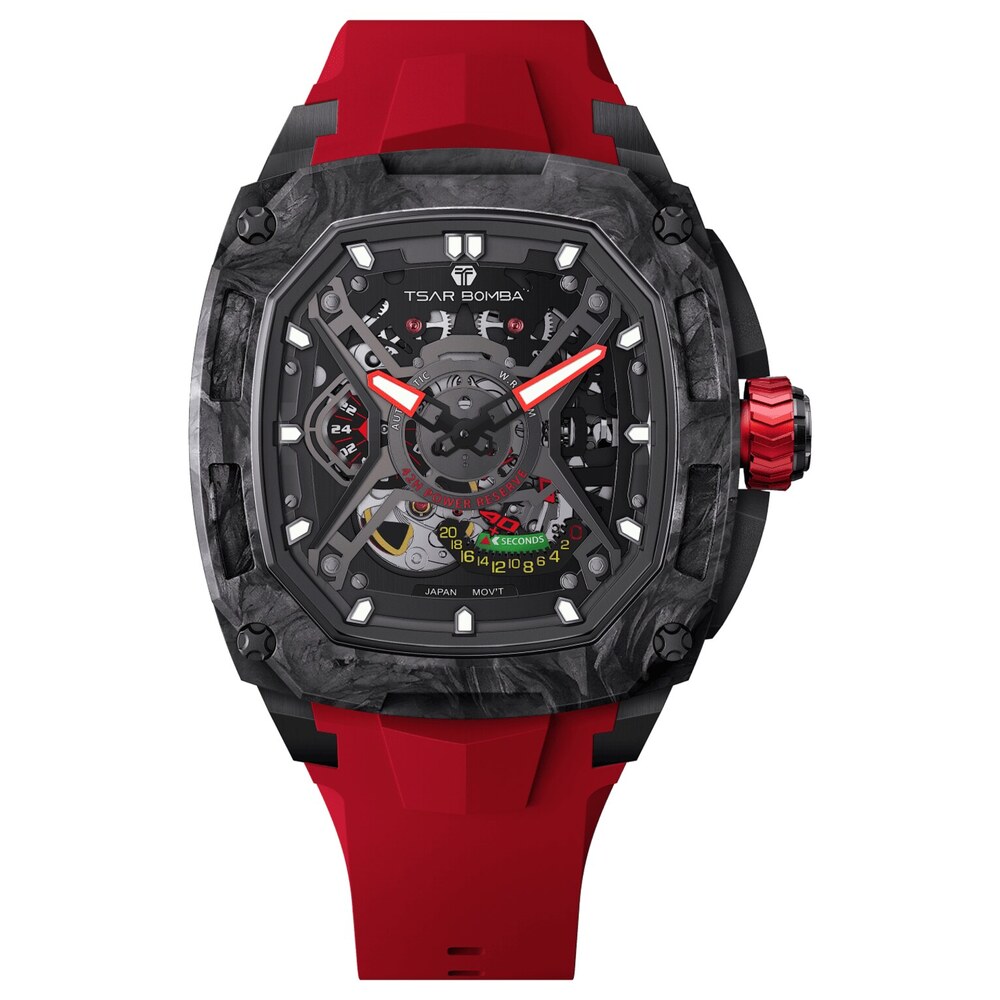 Мъжки часовник TSAR BOMBA Dark Matter 5 Automatic Red TB8605-01