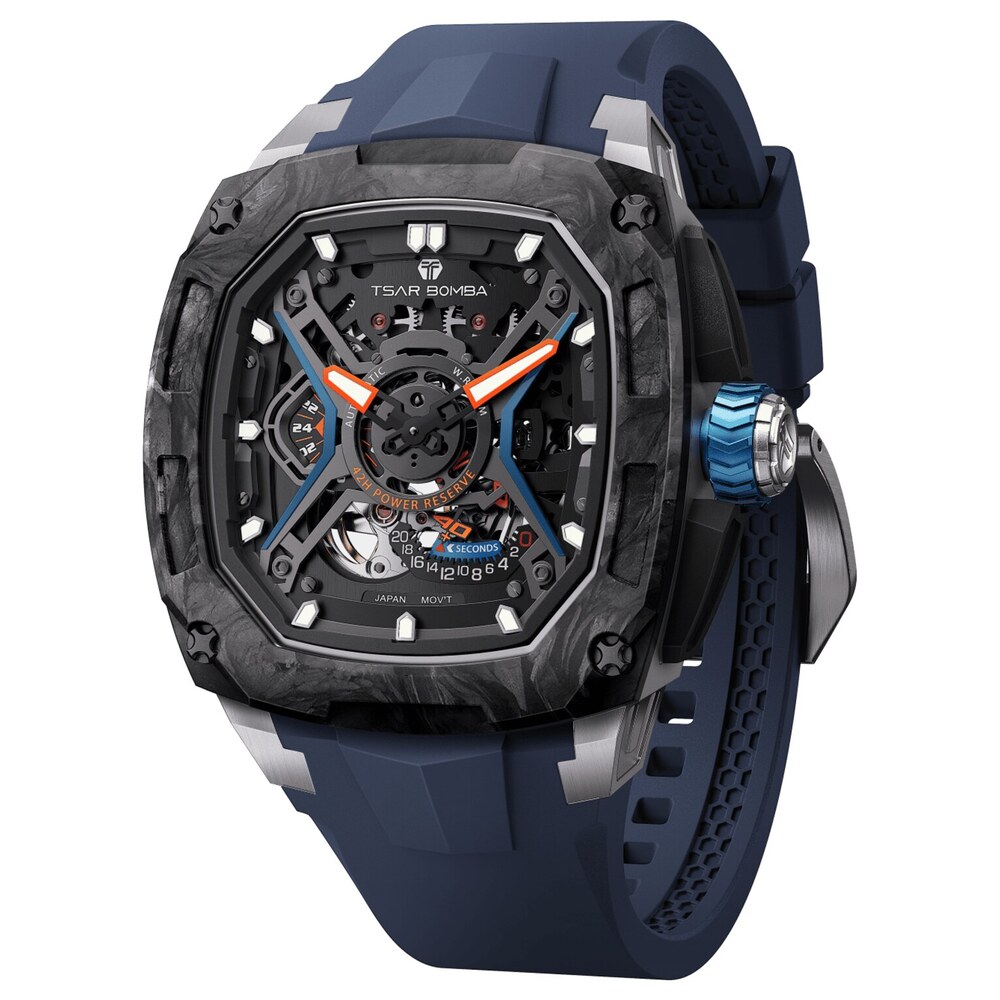 Мъжки часовник TSAR BOMBA Dark Matter 5 Automatic Blue TB8605-02