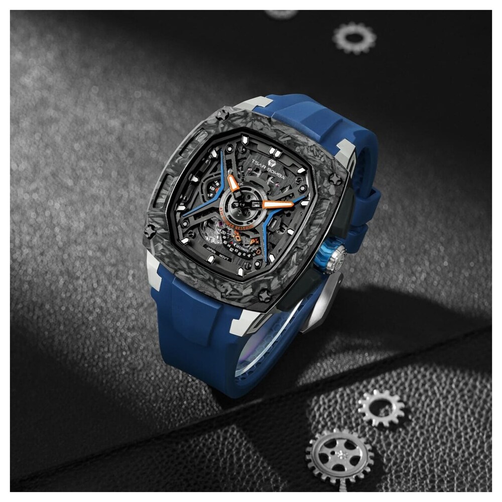 Мъжки часовник TSAR BOMBA Dark Matter 5 Automatic Blue TB8605-02