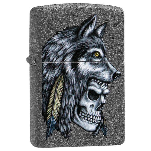 Запалка Zippo 29863 Wolf Skull Feather Design