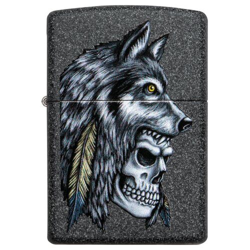 Запалка Zippo 29863 Wolf Skull Feather Design