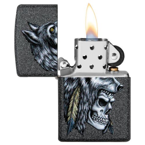 Запалка Zippo 29863 Wolf Skull Feather Design