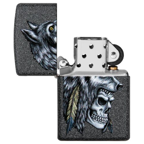 Запалка Zippo 29863 Wolf Skull Feather Design