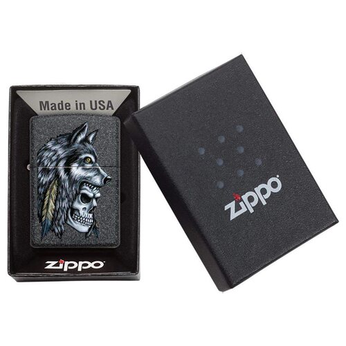 Запалка Zippo 29863 Wolf Skull Feather Design