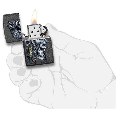 Запалка Zippo 29863 Wolf Skull Feather Design