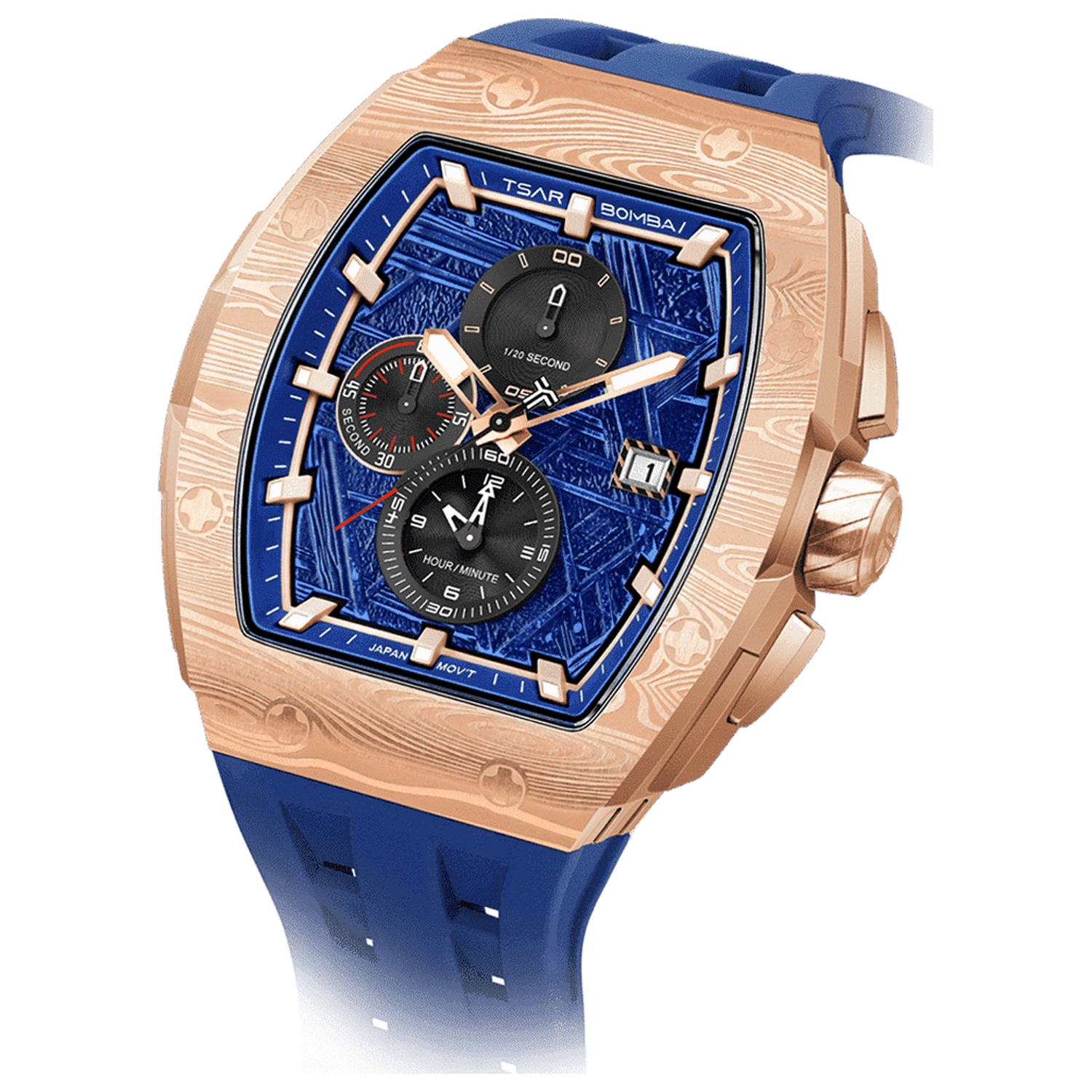 Мъжки часовник TSAR BOMBA Elemental Gold Blue TB8211Q-II-10