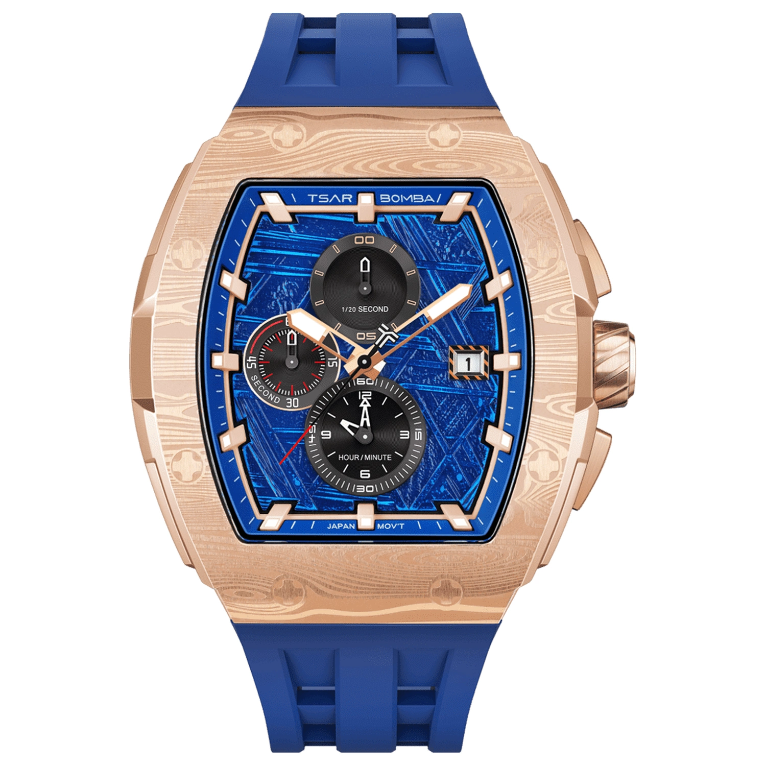 Мъжки часовник TSAR BOMBA Elemental Gold Blue TB8211Q-II-10