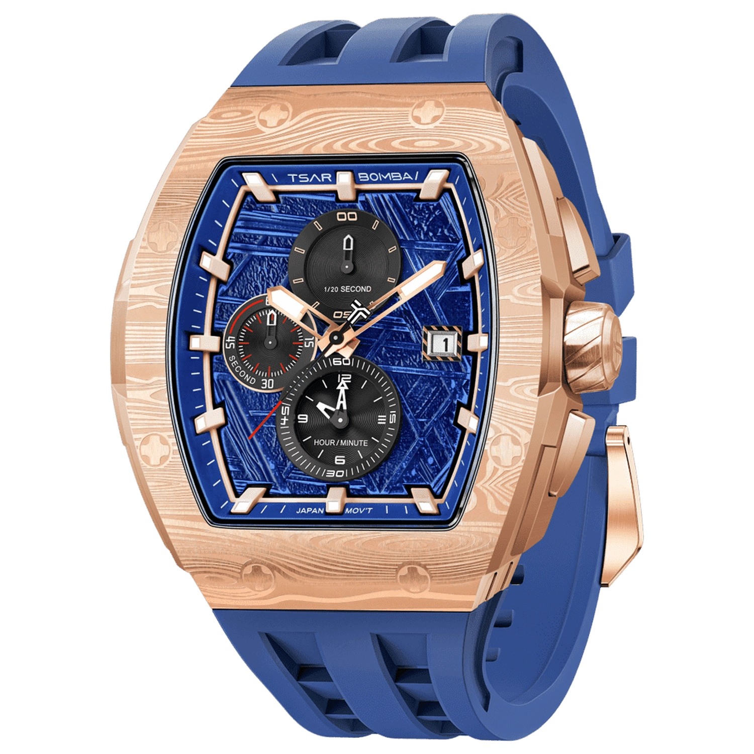 Мъжки часовник TSAR BOMBA Elemental Gold Blue TB8211Q-II-10